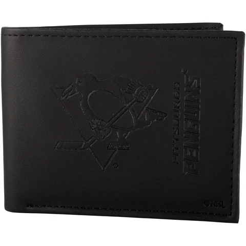 Men's Black Pittsburgh Penguins Hybrid Bi-Fold Wallet Cover