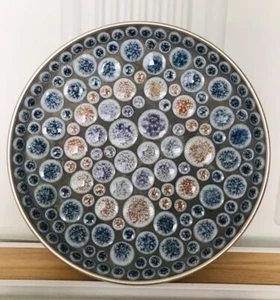 Cheerful Artisan Mosaic 7.5” Accent Bowl, Reverse Side Metallic Gold - Picture 1 of 5