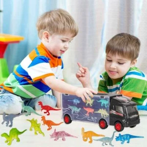 Dinosaur Transport Toys Car 12 Pcs Double Inside Storage Set for Kids 3+ Ages - Picture 1 of 8