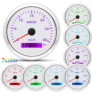 85MM weißes GPS-Geschwindigkeitsmesser 0-30km/h Messgerät wasserdicht für Boot - Bild 1 von 16