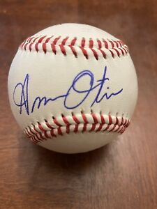 Autographed Amos Otis Rawlings ROLB Major League Baseball w/COA All Star Game