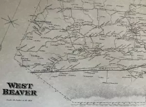 Bannerville McClure West Beaver, Pa 1868 mapa con nombres de propietarios mostrados - Imagen 1 de 2