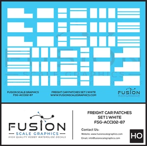 HO Scale Freight Car Patches Set 1 White Decal Set - Picture 1 of 1