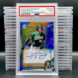 2022 Bowman Henry Bolte Chrome Draft Pick Autographs Blue PSA 9 #/150 - Picture 1 of 2
