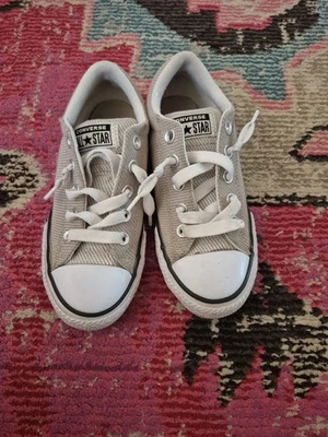 Niñas Niños Converse 13 Unisex Jóvenes Niños Zapatos Taupe Bronceado Ligeramente Guc All Star Foto 1 de 4