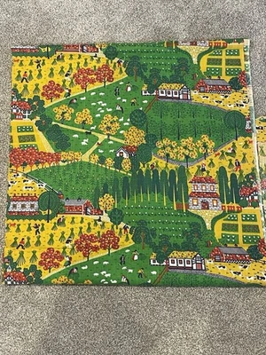 Vintage Fall Harvest Cotton Joan Kessler Concord Fabric 2 Yards - Image 1 of 4