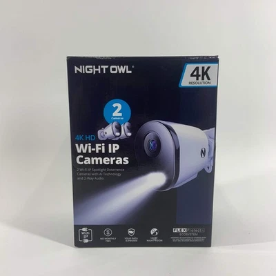 New Night Owl 4K HD Wi-Fi IP Cameras Deterrence Cameras With Two Way Audio - Image 1 of 4