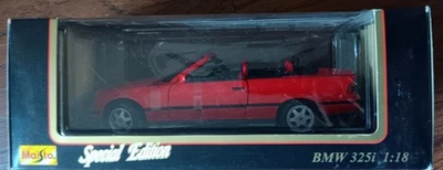 BMW 325i 1993 rojo convertible modelo escala 1:18 Maisto Foto 1 de 4