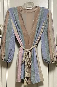 KARLIE Sensational Sparkly Glam Wrap Dress With Rope Belt S - Picture 1 of 23