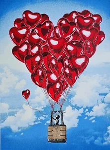 Mr Brainwash LOVE ABOVE ALL Hand signed Limited Edition Print Valentinstag - Bild 1 von 8