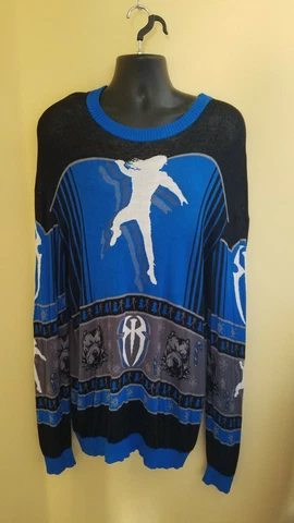 Roman Reigns Official WWE Wrestling Christmas Sweater Gently Used Size XXL Cover