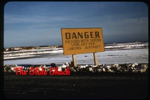 USAF Air Force Base runway danger sign original 1959 Kodachrome 35mm slide - Picture 1 of 1