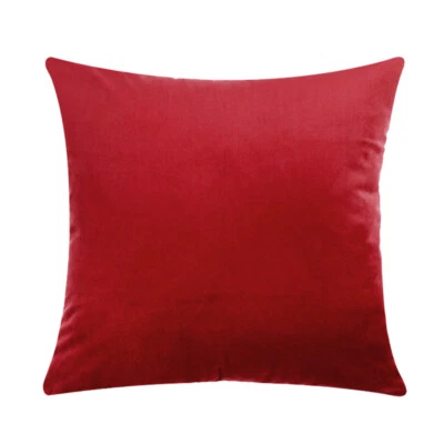 US Plush Velvet Plain Cushion Cover Soft Throw Pillow Case Sofa Decor 16-24 inch - Image 1 of 4