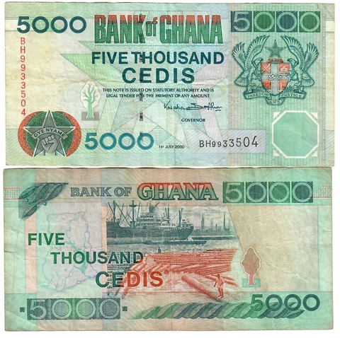 Ghana 5000 Cedis 2000 F/VF Cover