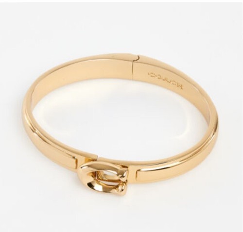 Braccialetto a C Coach Firmato Scolpito In Oro (NUOVO)