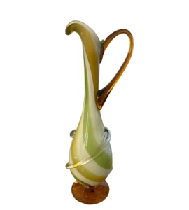 Murano Art Glass Sculpture Ewer/Pitcher Vase 18.5 X 7 - Picture 1 of 4