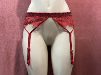 Victoria's Secret Very Sexy Lingerie Red Lace Garter Belt Cherries Bling M/L NWT - Image 1 of 4