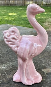 Vintage Hand Painted Pink Ostrich Figurine MCM Style UNIQUE - Picture 1 of 8