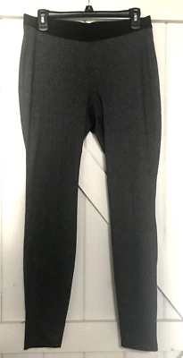 Eileen Fisher Black/Gray Herringbone Knit Skinny Pants S High Rise Elastic Waist - Image 1 of 4