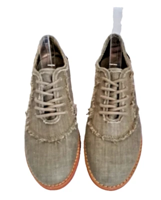 Oxford Banana Republic para mujer talla 7M verde borde deshilachado con cordones usados Foto 1 de 4