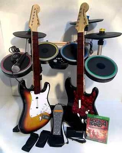 Xbox One Rock Band 4*Legacy Adapter*Drums*3X ProCymbals*Sunburst & RED Face*Game - Picture 1 of 21