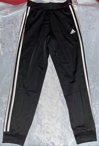 Adidas Girls Black Tricot Jogger Pants Sz M (10/12) NWT - Picture 1 of 3