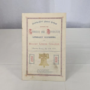 1876 Linnaean & Republican Literary Societies Mount Union Ohio Paper Pamphlet - Picture 1 of 8