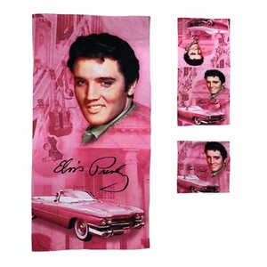 Elvis Bath Towel Set - Pink Guitars - 3pc - Picture 1 of 1