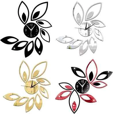 Wall Clock Nice Design Stylish Wall Clock Modern Design Mirrored Wall Clock DIY - Image 1 of 4