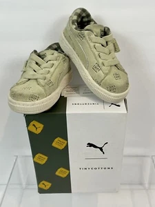 PUMA ETC TINY COTTONS SUEDE SNEAKERS TODDLER SIZE 5C ALFALFA THYME-BIRCH - Picture 1 of 10