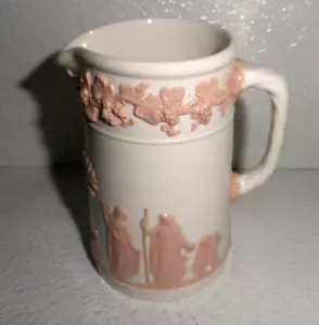 Brocca Wedgwood Queensware rosa panna brocca latte crema Inghilterra manico corda 4,5" - Foto 1 di 3
