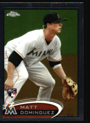 2012 Topps Chrome Matt Dominguez Rookie #159 Miami Marlins - Image 1 of 2