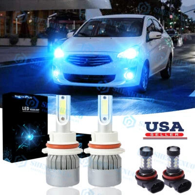 Faros antiniebla LED 8000K para Mitsubishi Mirage G4 2017-2018 4x 9007 y H11 Foto 1 de 4