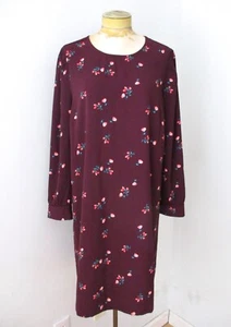 NWT Old Navy Claret Burgundy Red Pink Ditsy Floral Blousy Sheath Office Dress XL - Picture 1 of 4