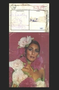CHER SIGNED HANDSIGNIERT 1976 VINTAGE 4,75X6,5 POSTKARTE SONNY BONO JSA ZERTIFIZIERT - Bild 1 von 4