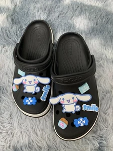 Elegant Crocs Charms Set - Blue and White - Sweet Rabit Smile - 10 pcs - Picture 1 of 10