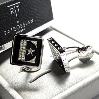  Gemelos Tateossian Elton John 30th Signature E Logo Estrella Esmalte Negro Foto 1 de 4