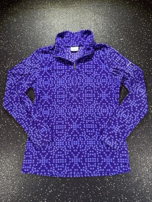 Columbia Women's Fleece Lightweight Quarter Zip Pullover Purple Geometric SIZE M - Image 1 of 4