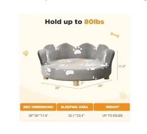 Dog Sofa, Pet Couch for Small-Sized Dogs and Cats Soft Velvety Pet Bed Couch... - Picture 1 of 5