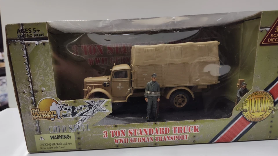 1/32 Ultimate 99345 German WWII 3 Ton STD Truck  w/2 Figures DIECAST MIB - Image 1 of 4