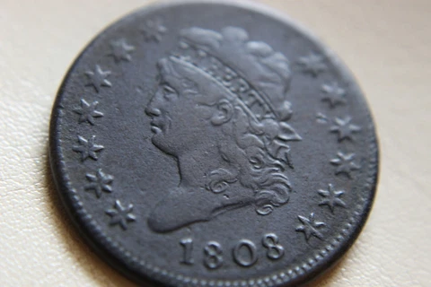 1808 Classic head , large cent , XF , scarce Cover