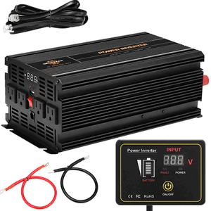 Wechselrichter 2000W 4000W 12V DC auf 110V 120V AC LCD Kabel Auto Boot Wohnmobil D - Bild 1 von 17