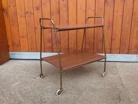 Serving Trolley Tea Trolley Wood 60er Table Side Table Mid Century BAR Metal 60s Cover