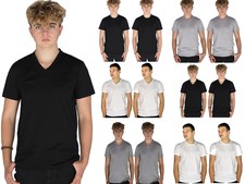 Pack of 2, 4 or 6 J&D Mens Essential Classic Fit Crew and V-Neck T-shirt 