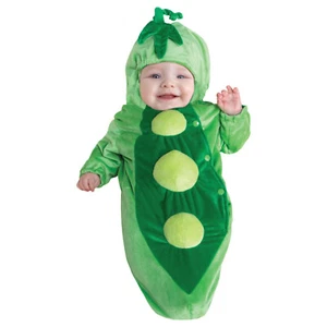Infantil TALLA 0-6 Meses DISFRAZ PEAPOD Peluche Bunting con Tocado Botón A Presión NUEVO - Imagen 1 de 8