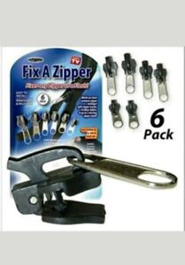 6 PC Fix A Zipper Zip Slider Rescue Instant Repair Kit Replacement Removable 