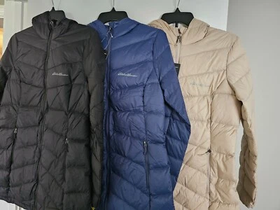 Eddie Bauer  Hooded Coat Down Packable Puffer Mid Length Light Weight Women's - Image 1 of 4