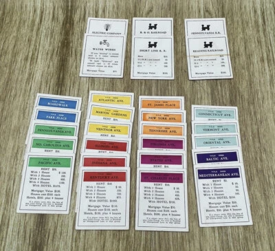 Vintage 1946 Parker Brothers Monopoly REPLACEMENT Pieces Property Cards - Image 1 of 4