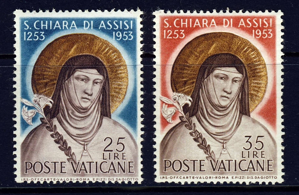 VATICAN CITY . 1953 St. Clare of Assisi (169-170) . Mint Never Hinged - Image 1 of 1