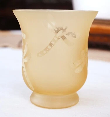 CANDELABRO VOTIVO CANDELABRO CRISTAL ÁMBAR CON LIBÉLULAS Foto 1 de 4